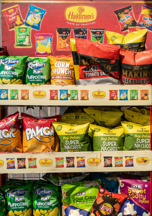 A display case filled with lots of snacks